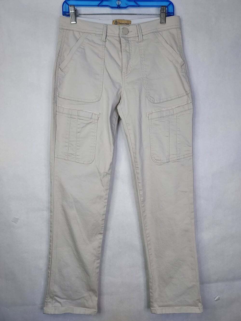 Democracy Cargo Pants Women's 6 Ab Technology Khaki Beige Denim Utility Slimming